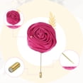 thumbnail image 3 of Uxcell 4 Pcs Ramilletes de Novio Pins de Ramilletes de Rosa para Hombres Ceremonia de Boda Aniversario Prom Fiesta Formal, Rojo Rosa(4.7"x2"), 3 of 7