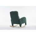 thumbnail image 6 of Nursery Rocking Chair with Two Side Pockets & Adjustable Footrest, Teddy Fabric Rocker with High Backrest, Modern Rocking Accent Chair for Living Room, Bedroom, Green, 6 of 9