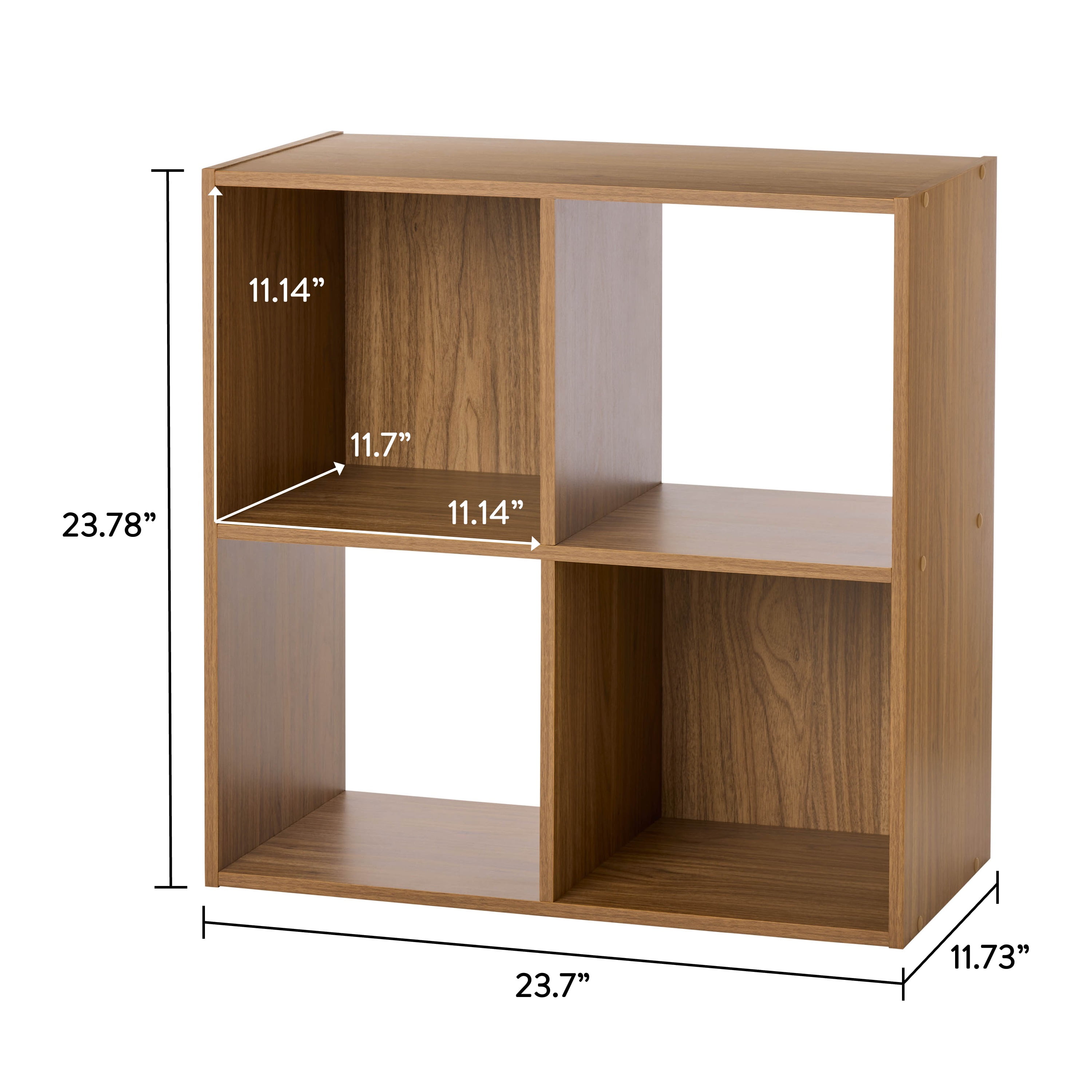 Mainstays 4 Cube Storage Organizer, Warm Walnut