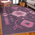 thumbnail image 3 of Southwestern Decorative Rug, Ethnic Illustration of a Zigzags Design Triangular Iconic Art Motifs, Quality Carpet for Bedroom Dorm and Living Room, 6 Sizes, Plum Blush, by Ambesonne, 3 of 4