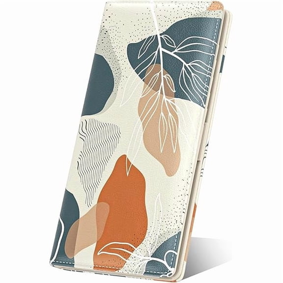 ZLC Womens Wallet, RFID Slim Wallets for Women, Thin Ladies Credit Card Holder Purse, Cute Leather Bifold Clutch Billfold with 11 Card Slots & ID Window, Abstract Boho Leaf
