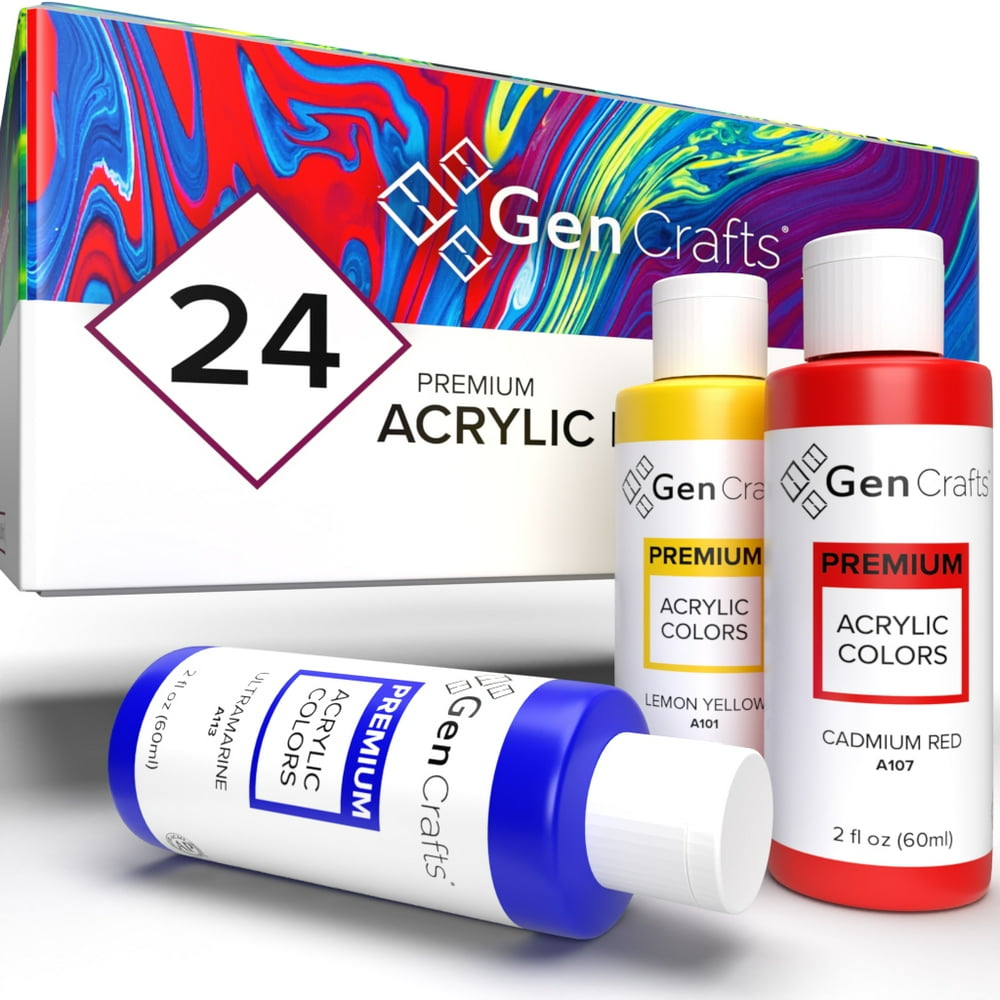 GenCrafts Acrylic Pouring Paint, 60ml Bottles, set of 24