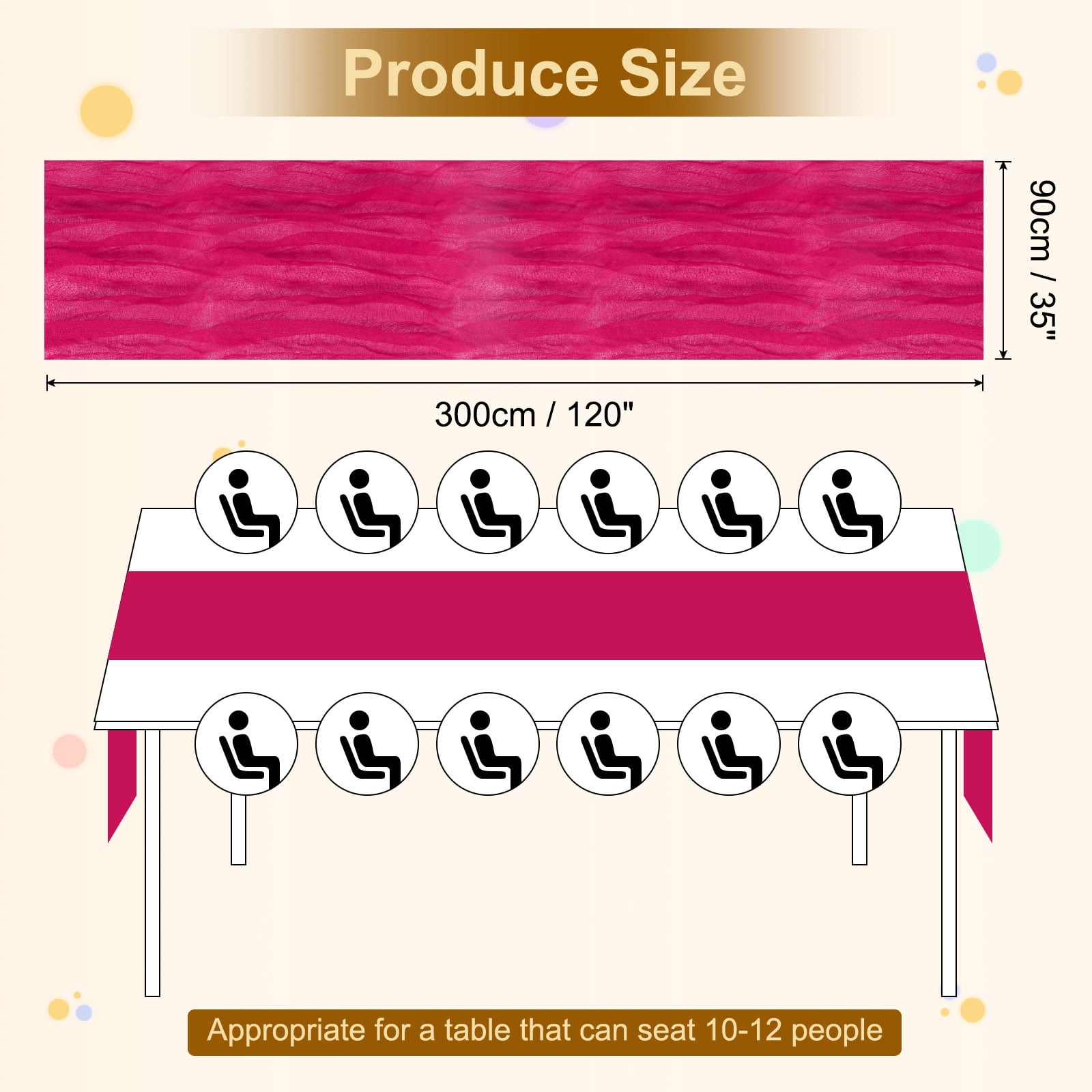 2 Packs Hot Pink Cheesecloth Table Runner 35.4" x 118" Rustic Gauze Table Runner for Wedding Party, (10Ft)