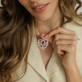 thumbnail image 3 of Beautlace 925 Sterling Silver Rose Heart Necklace,Butterfly Flower Pendant Necklace Jewelry Birthday Christmas Valentines Mother's Day Gifts for Women Mom Wife -February, 3 of 12