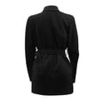 thumbnail image 4 of safuny Women's Long Sleeve Dress Fashion Solid Turn Down Neck Buttons Casual Work Formal Dress Dressy Lounge Trendy Blazer Pullover Black M, 4 of 5