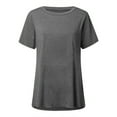 thumbnail image 2 of LilyLLL Womens Plus Size Solid Color Short Sleeve Tunic T Shirt Tops, 2 of 3