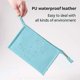thumbnail image 2 of Pure color Makeup Bags,PU Cosmetic Display Cases Waterproof Travel Cases Portable Makeup Bags Makeup Organizers Light Blue, 2 of 4