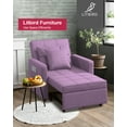 thumbnail image 6 of Litbird Convertible Chair Sleeper Bed, Futon Chair Turns Into Bed, Sofa Chair for Living Room, 3 in 1, Linenette, Purple, 6 of 6