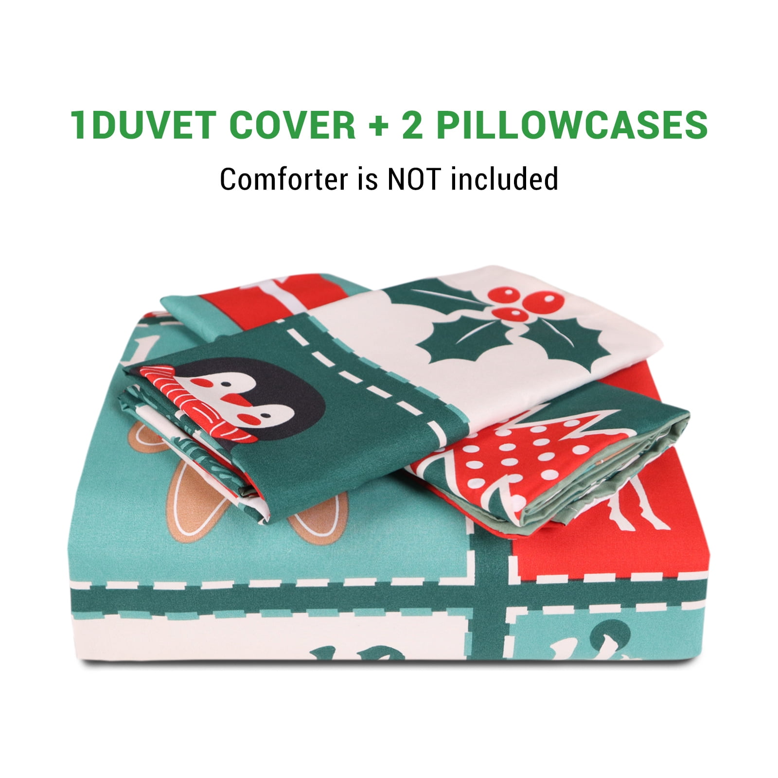 Gogreen Luxury Queen Duvet Cover Floral, Soft & Breathable Microfiber 3 Pieces Queen Bedding Sets, Pattern Queen Comfy Duvet Cover, with Zipper Closure, Includes 2 x Pillowcase, 1 x Duvet Cover
