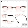 thumbnail image 2 of Rimless Luxury Narrow Rectangle Woodbuff Arm Fashion Sunglasses Gold Brown - Pink, 2 of 8