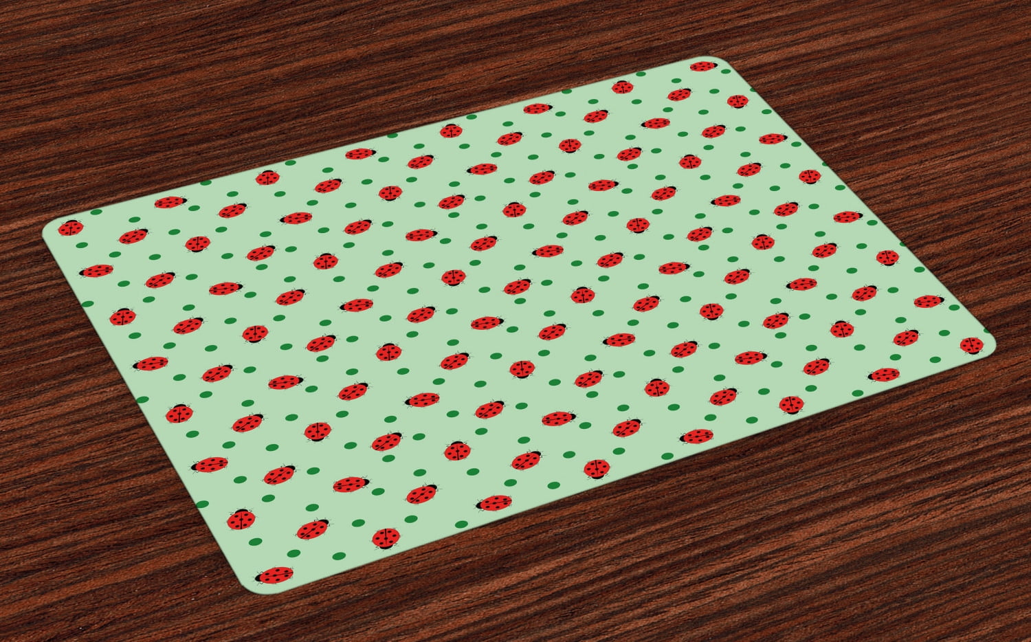 Ladybugs Placemats Set of 4 Traditional Polka Dots Background Abstract
