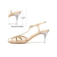 thumbnail image 2 of BLISSFUL STEP Stiletto Heels Sandal Slingback Ankle Buckle Strap High Heel Round-Toe Sandals for Women Beige (Size 8), 2 of 7