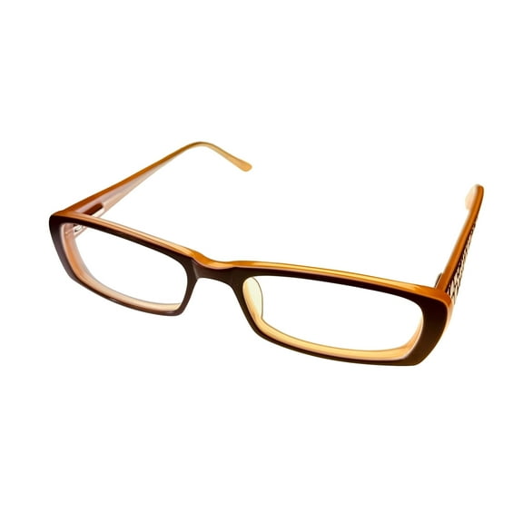 Cosmopolitan Womens Ophthalmic Rectangle Brown Plastic Frame Book Smart 51mm