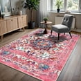 thumbnail image 6 of GLN Rugs Serik - Indoor, Machine Washable Area Rug - 3'x5' Turkish Pink Home Carpet, 6 of 8