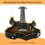 GLARRY Electric Guitar with Bag Beginner Burning Fire Style Sunset