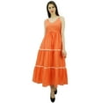 thumbnail image 3 of Bimba Women's Sundress Long Maxi Drawstring Waist Spaghetti Strap Dresses, 3 of 9