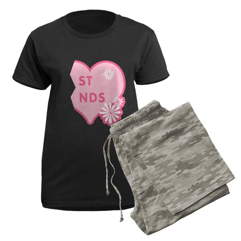 CafePress Pink Best Friends Heart Right Women's Dark Pajamas - Main Image