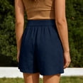 thumbnail image 6 of Pounoo Women's Shorts High Waist Linen-Like Pleated Straight Leg Shorts Retro Elegant Style Breathable Comfortable Loose-Fit Bottoms Gift, 6 of 9