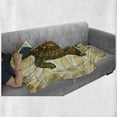 thumbnail image 6 of Turtle Soft Flannel Fleece Throw Blanket, Turtle Zentangle on Yellow Background Spiral Forms Bohemian Artwork, Cozy Plush for Indoor and Outdoor Use, 70" x 90", Yellow Green Brown, by Ambesonne, 6 of 6