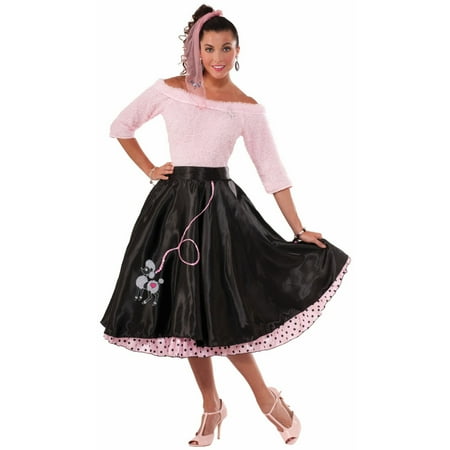 50's Style Poodle Skirt - Halloween 50's Black Poodle Skirt