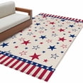 thumbnail image 2 of 3'x5' Area Rugs, 4th of July Indoor Outdoor Area Rug for Living Room Bedroom, Blue Red Striped Stars Independence Day Washable Bathroom Rugs Kitchen Floor Carpet Mats Home Decor Aesthetic, 2 of 8