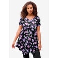thumbnail image 2 of Roaman's Women's Plus Size Ultra Drape V-Neck Swing Tunic Top, 2 of 6