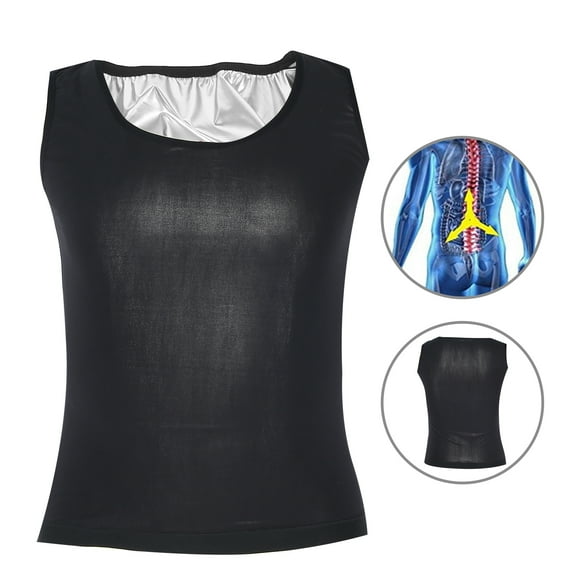 Gilet de Sauna pour Hommes, Chemise d'Entraînement Thermique Amincissante avec Ceinture Antidérapante, Tissu Néoprène Imperméable à Séchage Rapide