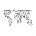 thumbnail image 3 of World Map Duvet Cover Set, Illustration of Outline Sketch of the World Map in Drawing Effect Art Print, Decorative 3 Piece Bedding Set with 2 Pillow Shams, Queen Size, Black White, by Ambesonne, 3 of 3