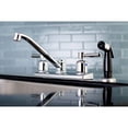 thumbnail image 2 of Kingston FB122DL Concord Two-Handle 4-Hole 8" Centerset Kitchen Faucet with Side Sprayer in Polished Chrome, 2 of 5