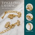 thumbnail image 4 of 2Pcs Layering Necklace Clasp 14K Gold Plated Copper Multi Strand Triple Double Layered Necklaces Clasps Connectors Separator with Adjustable Chain for Stackable Necklace DIY Jewelry Making, 4 of 13
