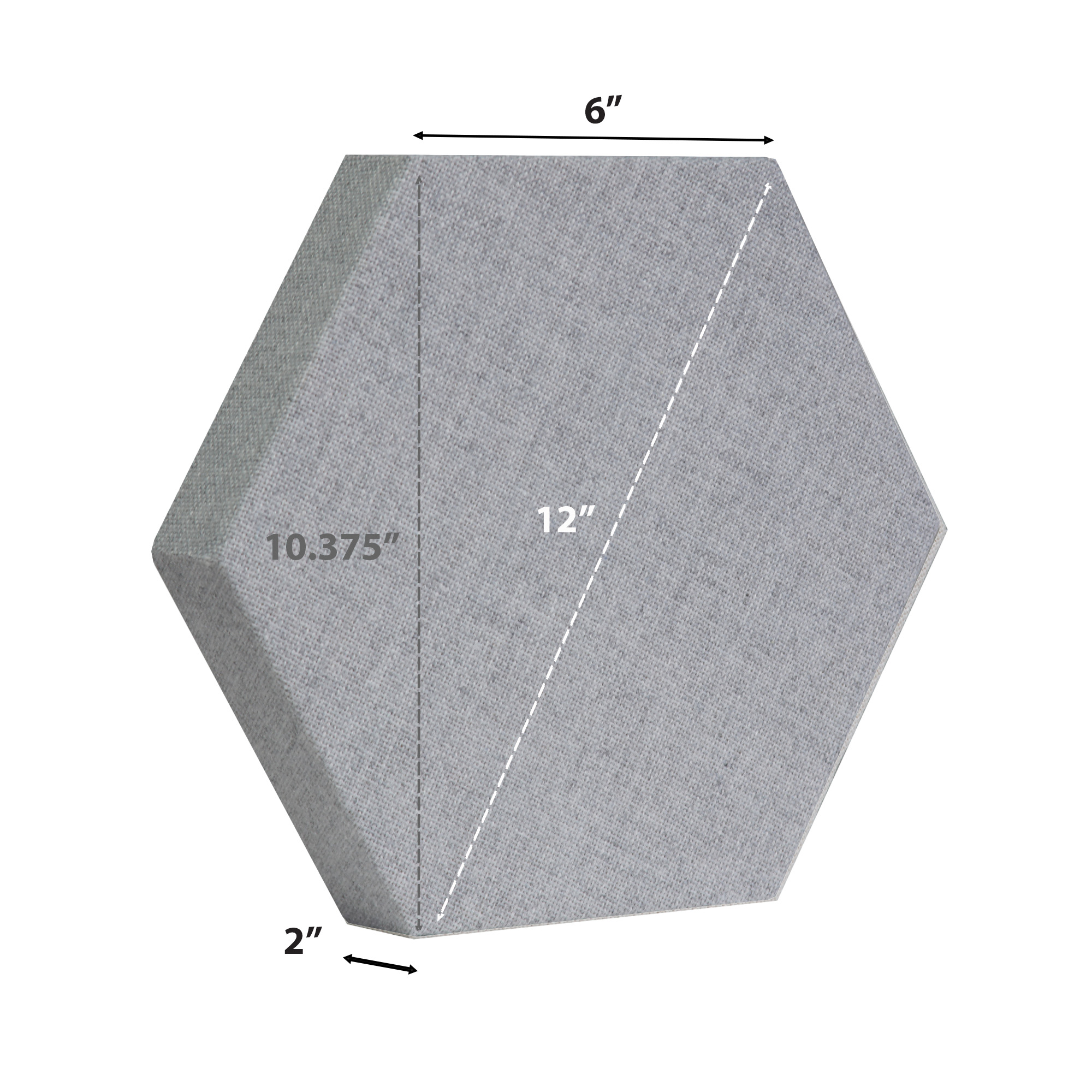 ATS Acoustics Hexagon Acoustic Panel Fire Rated 12" x 2" Sound Absorbing Professional Studio Quality Wall Tile (Blue Smoke)
