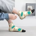 thumbnail image 2 of Rateoe Vintage Bowling Pattern Quarter Crew Socks,Toe Seamed Ankle Socks,Cotton Cushioned Breathable Athletic Crew Sports Socks, 2 of 7