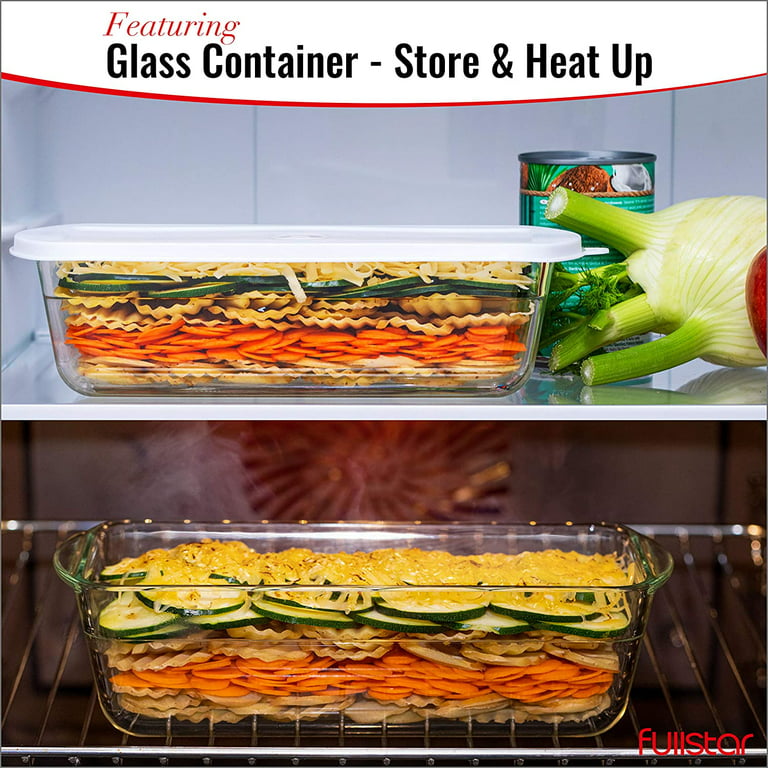 Fullstar - Mandoline Slicer, Vegetable Slicer and Grater - Food, Fruit  Slicers with Glass Storage Container - 6 Blades, White 