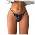 thumbnail image 2 of Sous-vêtements Invisibles pour Femmes! Fadeal Culottes Imprimées Confort Taille Basse String T-Back Noir m, 2 of 4