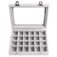 thumbnail image 1 of 24 Section Velvet Jewelry Box for Earrings - Gray - Transparent Jewelry Storage Box, 1 of 5