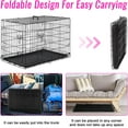 thumbnail image 4 of FDW 48 inch Foldable Metal Dog Crate for Large Dogs, Double Door, Divider, Removable Tray(Black), 4 of 7