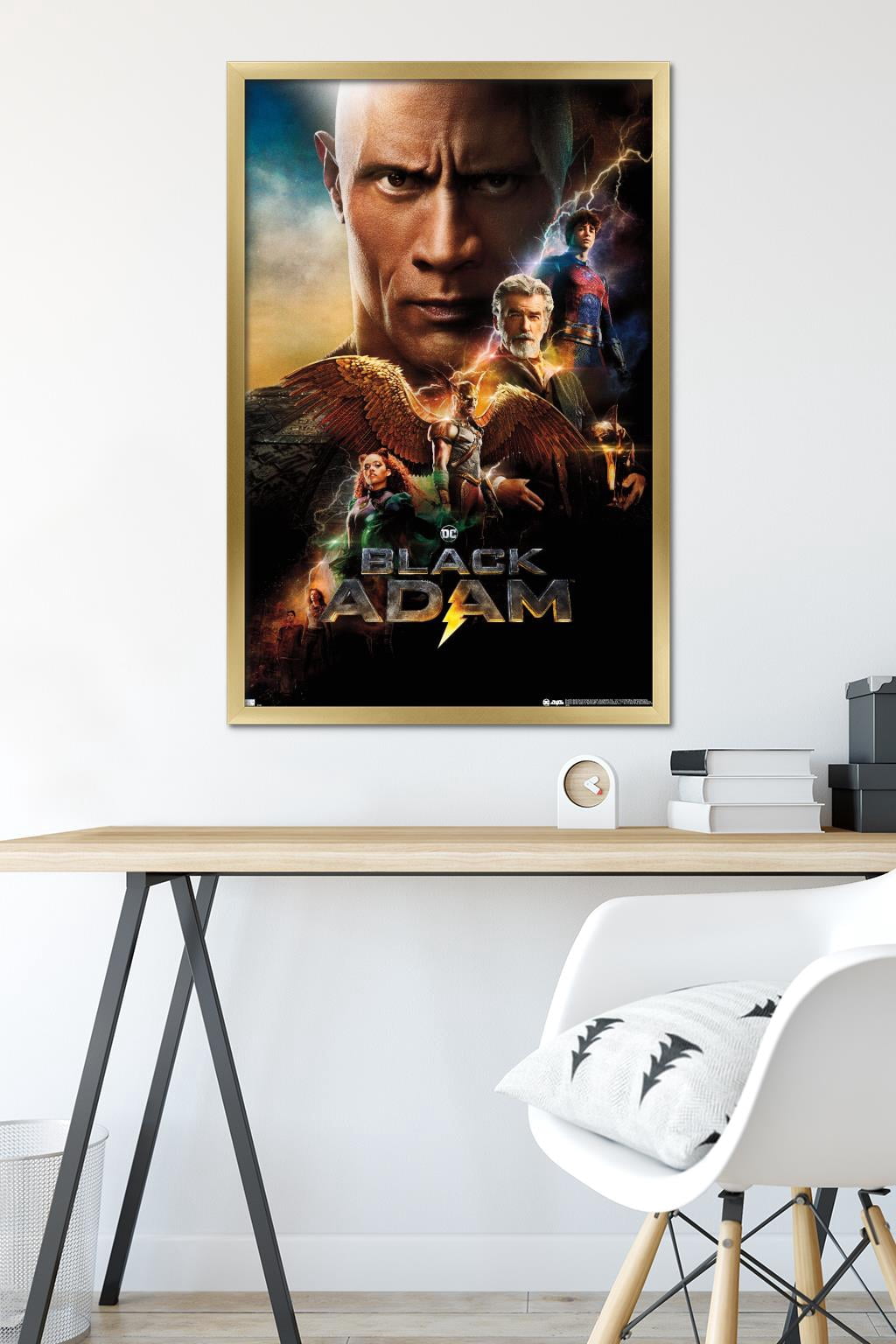 DC Comics Movie Black Adam - Group One Sheet Wall Poster, 22.375" x 34" Framed