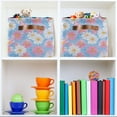 thumbnail image 6 of Yayeee Canvas Storage Basket with Handles for Shelves Fabric Bins Closet Organizer, Pink Daisy, 6 of 8