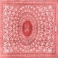 thumbnail image 1 of Ahgly Company Indoor Square Medallion Red Traditional Area Rugs, 6' Square, 1 of 4