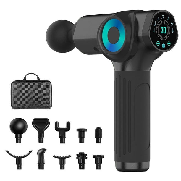 Masajeador Muscular De Mano Ajustable De 30 Velocidades, Masajeador De Fascia Con 10 Cabezales De Masajeador, Dispositivo De Masaje Portátil Eigraketly CE008340-01