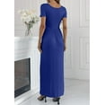 thumbnail image 5 of Aiyino Women's Maxi Dresses Short Sleeve Casual Long Dresses Loose with Pockets, 5 of 7