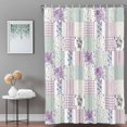thumbnail image 4 of Patchwork Shower Curtain with Hooks, Rustic Purple Roses Gingham Plaid Stripe Ditsy Dots Water Repellent Shower Curtains for Bathroom Decor Sturdy Shower Curtain, Machine Washable 60x72 Inch, 4 of 9
