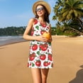 thumbnail image 3 of Fotbe Hand Drawn Tomatoes Vestido de Verano sin Mangas para Mujer – Vestido Midi Línea A, Estilo Camiseta Floral, Vestido Playero Casual y Fluido, 3 of 7