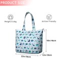 thumbnail image 4 of LightBlue Dinosaurs Stars Triangles Pattern Travel Tote Bags for Women Carry On,Large Weekender Bags for Women Travel,Multi Functional Duffle Bag for Work,Shopping,Sports, 4 of 5