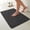 Black, variant on BULULOM  Non-Slip Bath Mat, Thin Absorbent Bathroom Rug Rubber Backing, Washable floor Mat for Sink-Shower,Dark Gray 16"x24"