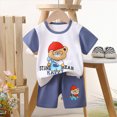 thumbnail image 2 of UAYOTSE Toddler Baby Boy Clothes short Sleeve Color Block Sweatshirt Top Drawstring Pants Set 2Pcs Spring Summer Outfits,Sizes 2-3 Years, 2 of 4