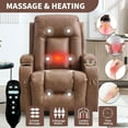 thumbnail image 4 of LuxyHoom Manual Lift Recliner Chair for Elderly with Massage and Heat, Heavy Duty 350 lbs Large Oversized Recliner with Infinite Positions, USB Ports & Cup Holders(Breathable Leather, Brown), 4 of 10