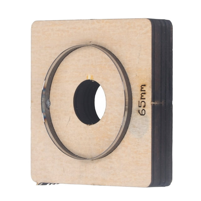 Molde de Corte Circular, Acero de Aleación Drey de Perforación Redonda de 65 mm de DiáMetro que Ahorra Tapa de Madera de Abedul para Tela de Plástico de Cuero