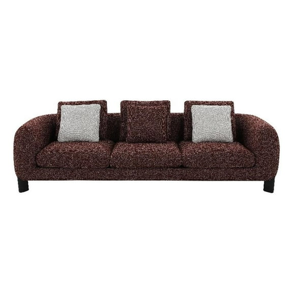 ACME Mardi Sofa w/3 Pillows in Maroon Tweed