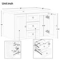 thumbnail image 6 of 30" Bathroom Vanity Cabinet With Ceramic Basin Wall Mounted Bathroom Vanity With 3 Drawers 1 Storage Cabinet, 6 of 8